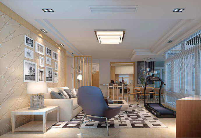 浦东新区陆家嘴花园130平现代风格公寓装修效果图