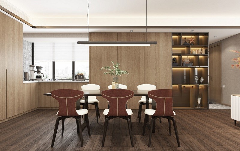 上海上海东方曼哈顿140平轻奢风格三居室餐厅装修效果图