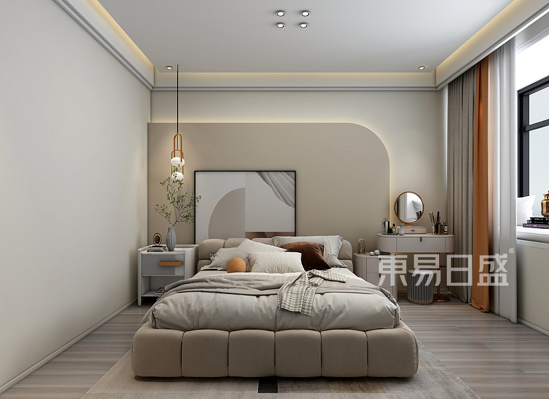 上海松江绿庭尚城95平现代简约风格二居室卧室装修效果图