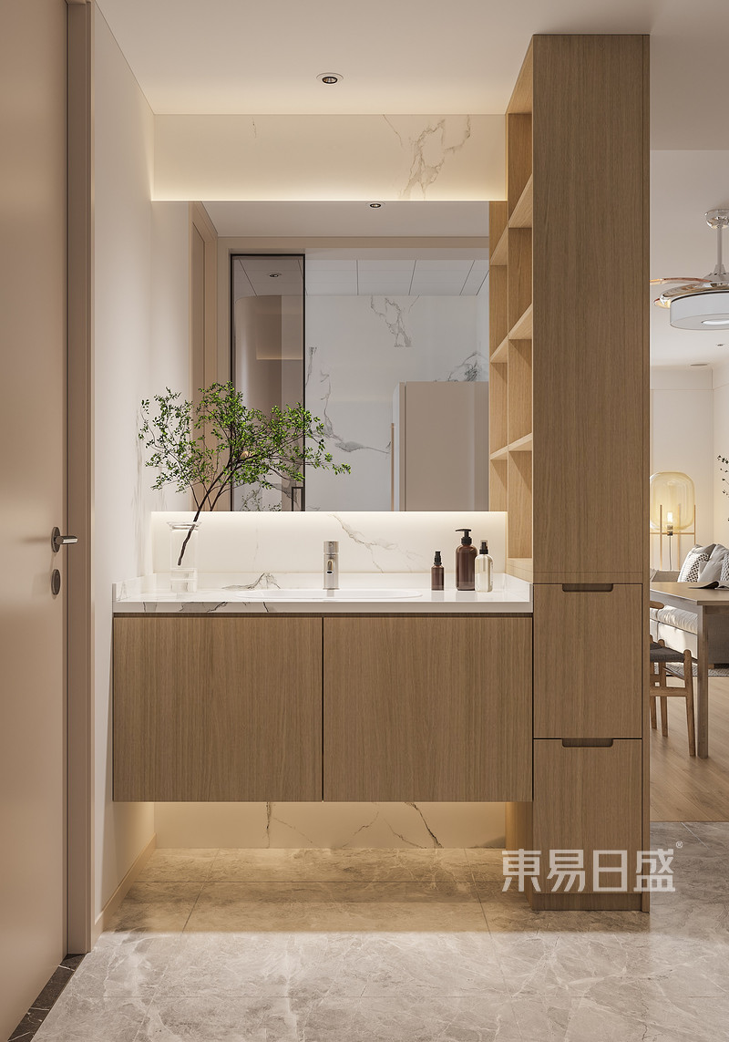 上海虹口和泰玫瑰园101平现代简约风格二居室卫生间装修效果图