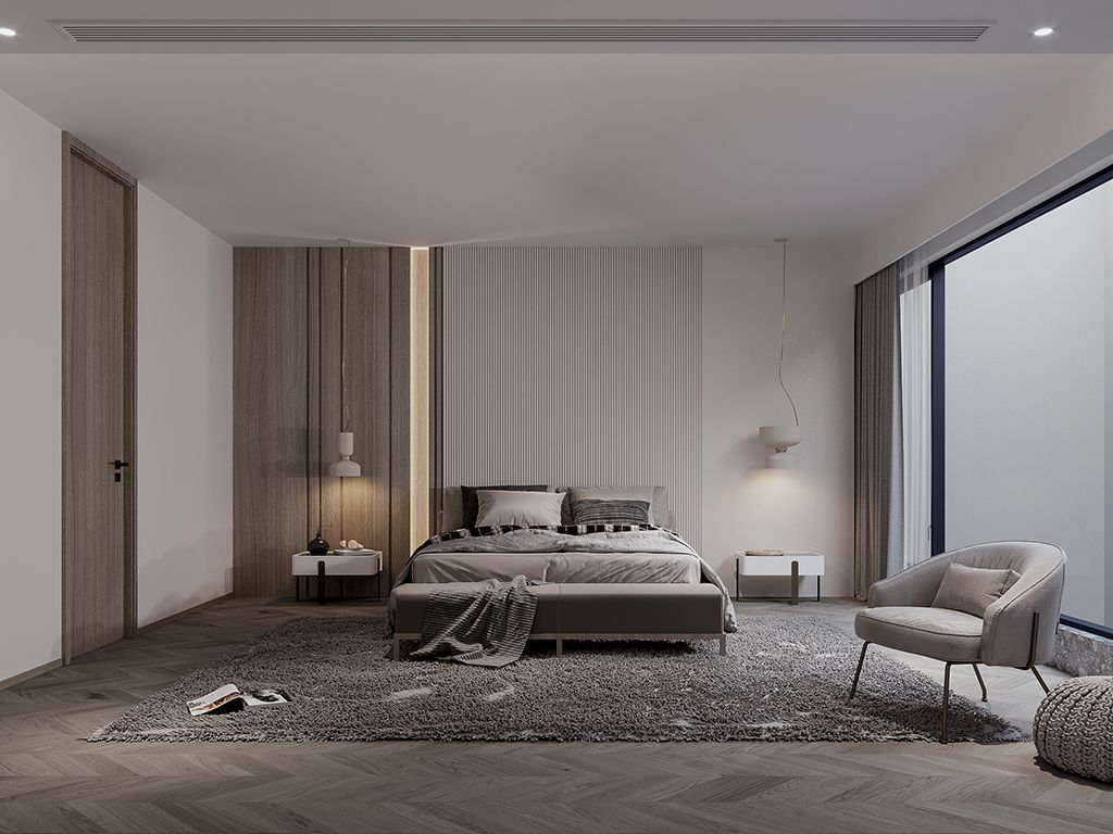 青浦区600平欧式风格独栋别墅卧室装修效果图