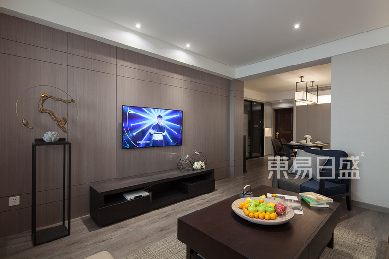 上海尚汇豪庭90平新中式风格住宅客厅装修效果图