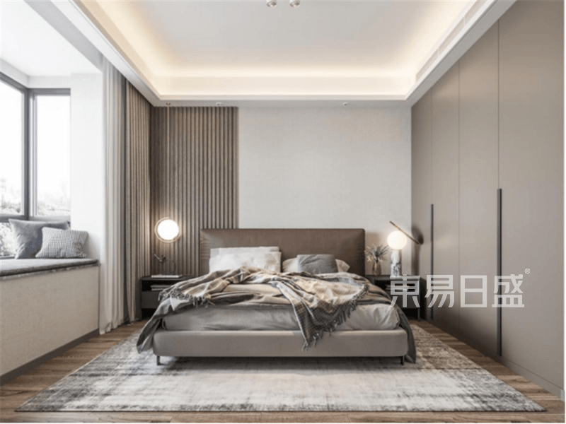 上海上海宝华现代城137平现代前卫风格三居室卧室装修效果图