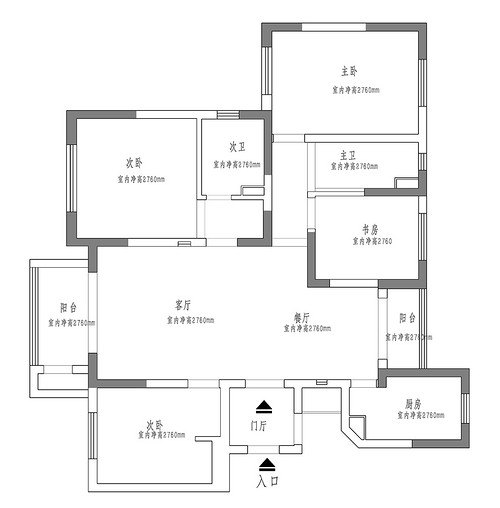 上海金融家144平四居室户型图