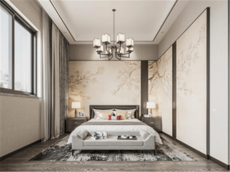 上海上海汇金广场131平新中式风格二居室卧室装修效果图