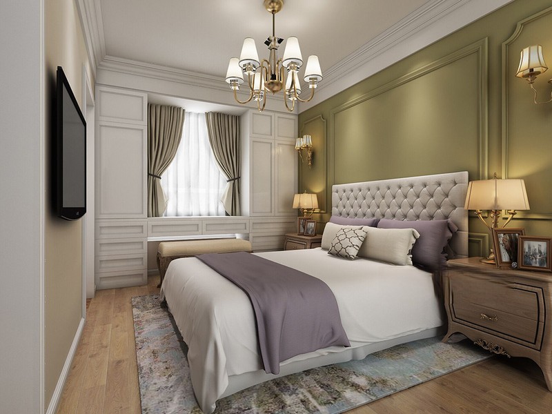 上海金融家125平简美风格三居室卧室装修效果图