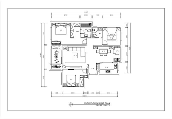 浦东新区金融家125平现代风格公寓装修效果图