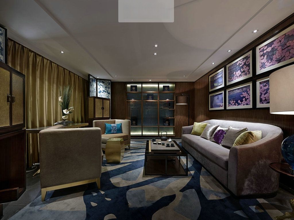 银亿领墅300平新古典风格大平层客厅装修效果图