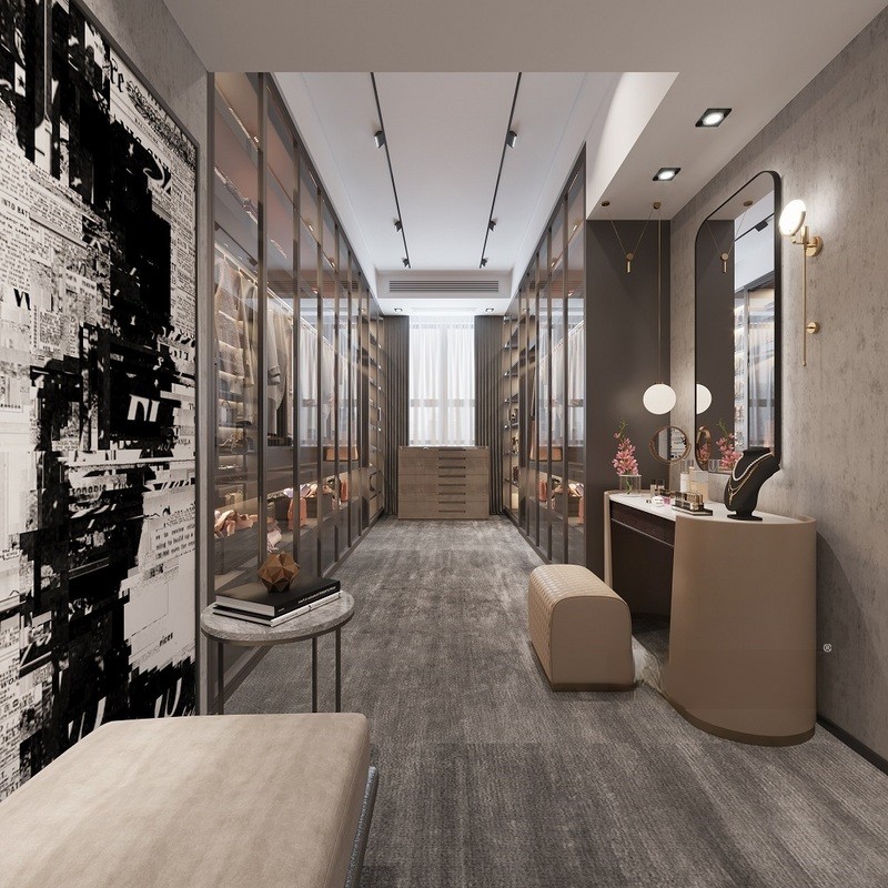 上海上海高尚领域360平轻奢风格别墅客厅装修效果图