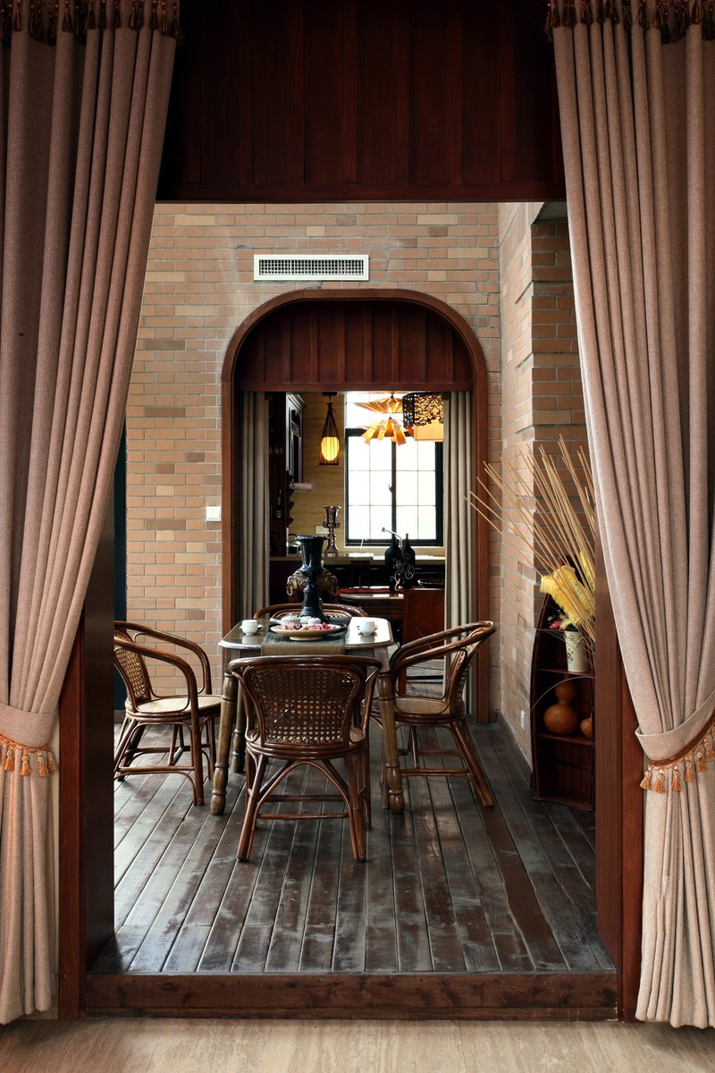 上海奥斯伯恩庄园320平新中式风格别墅餐厅装修效果图