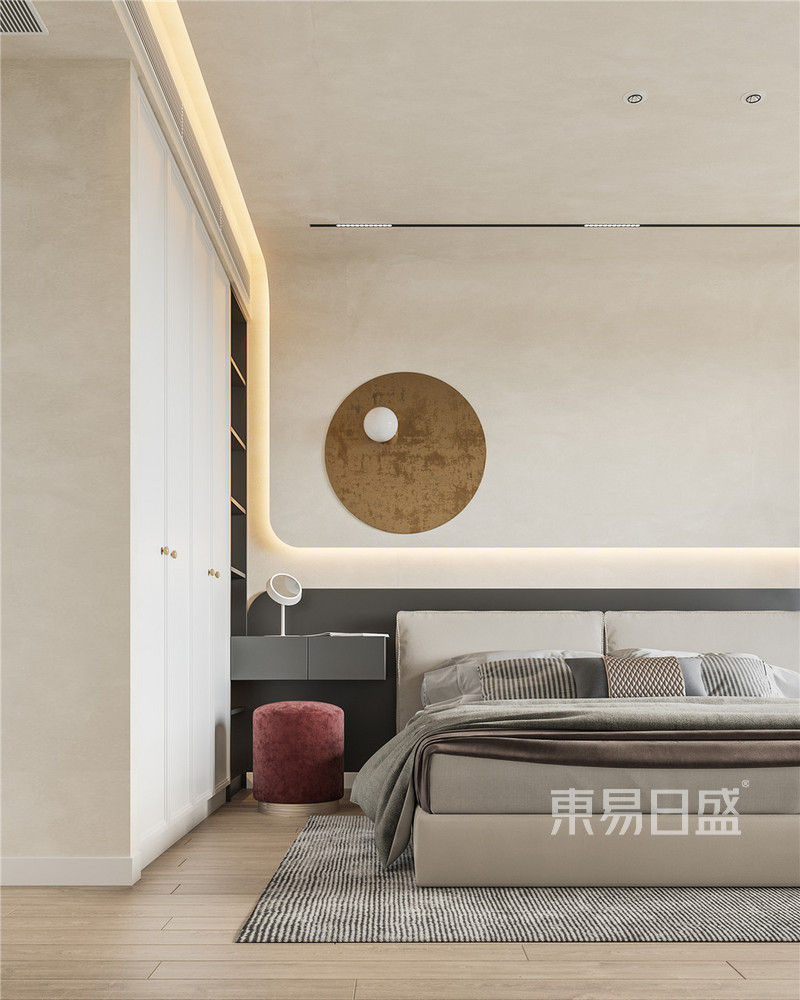 上海富仕名邸121平现代简约风格三居室卧室装修效果图
