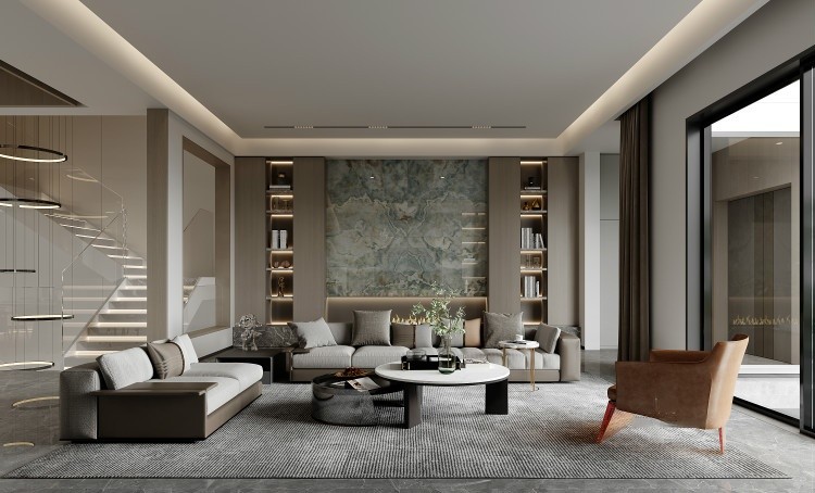 中海紫御豪庭700平现代风格别墅装修效果图