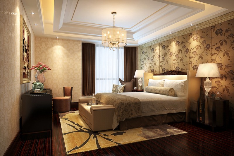 上海东岭国际320平新古典风格跃层卧室装修效果图