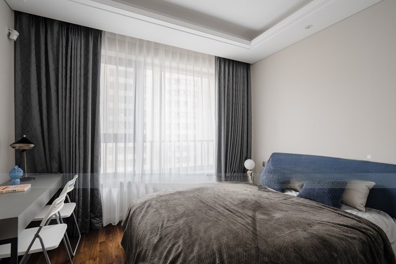 上海上海公园道1号124平轻奢风格三居室卧室装修效果图