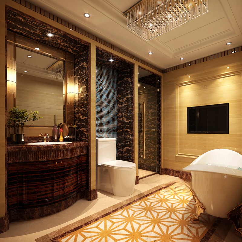 上海东岭国际320平新古典风格跃层卫生间装修效果图