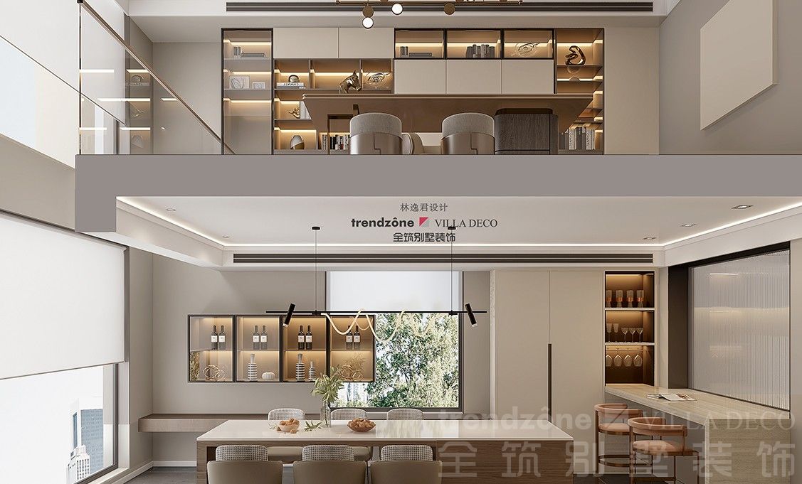 松江区绿洲比华利360现代简约别墅餐厅装修效果图