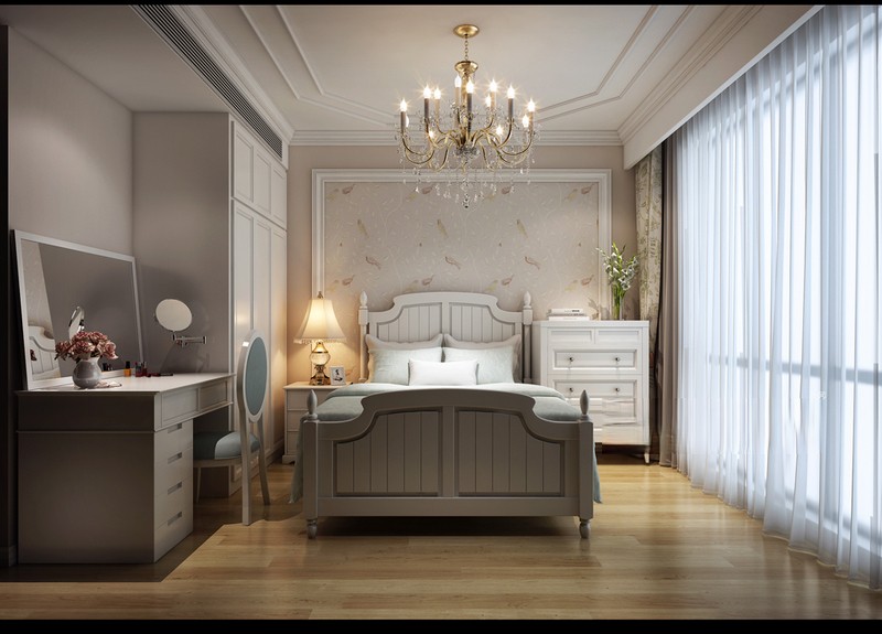 上海绿地世纪城138平简欧风格跃层卧室装修效果图