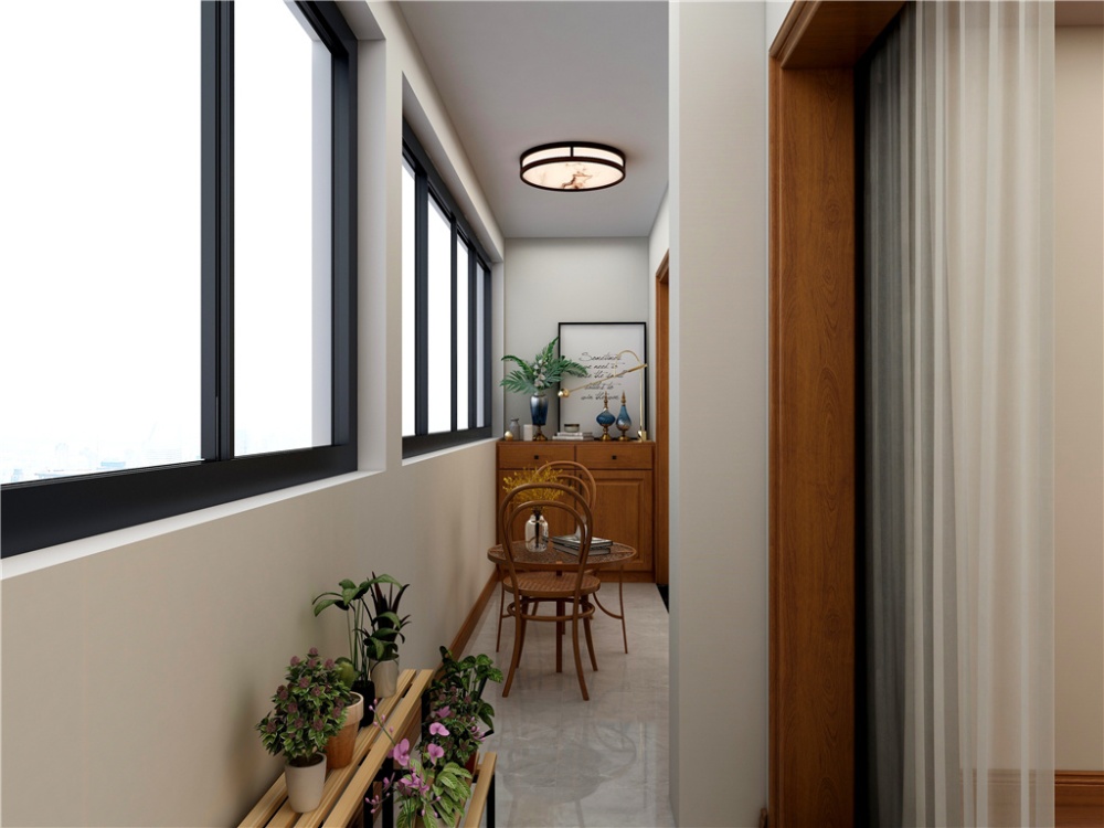 浦东雅华公寓90现代简约两室一厅阳台装修效果图