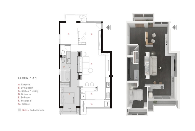 闵行区薇馨家园61平简约风格二居室装修效果图