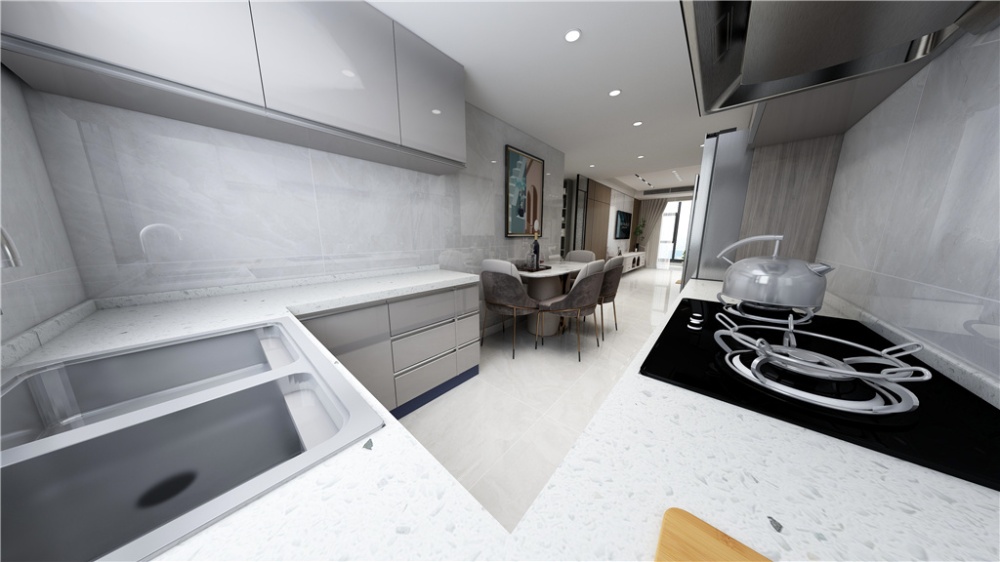 浦东大道站路90现代轻奢两室一厅厨房装修效果图