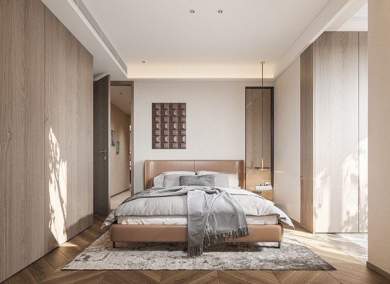 上海上海虹桥路400弄50平现代简约风格二居室卧室装修效果图