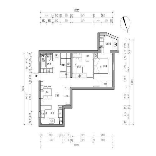 上海上海虹桥路400弄50平二居室户型图