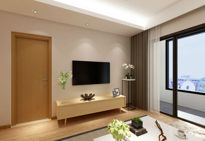 浦东新区绿地东上海62平现代风格公寓装修效果图