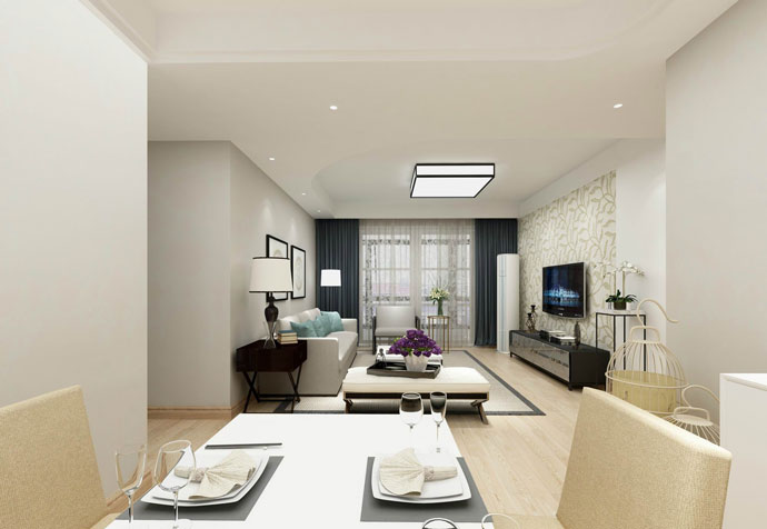 浦东新区汤臣豪园100平现代风格公寓装修效果图