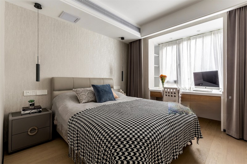 上海当代清水园160平轻奢风格住宅卧室装修效果图