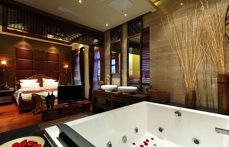 上海奥斯伯恩庄园320平新中式风格别墅卫生间装修效果图