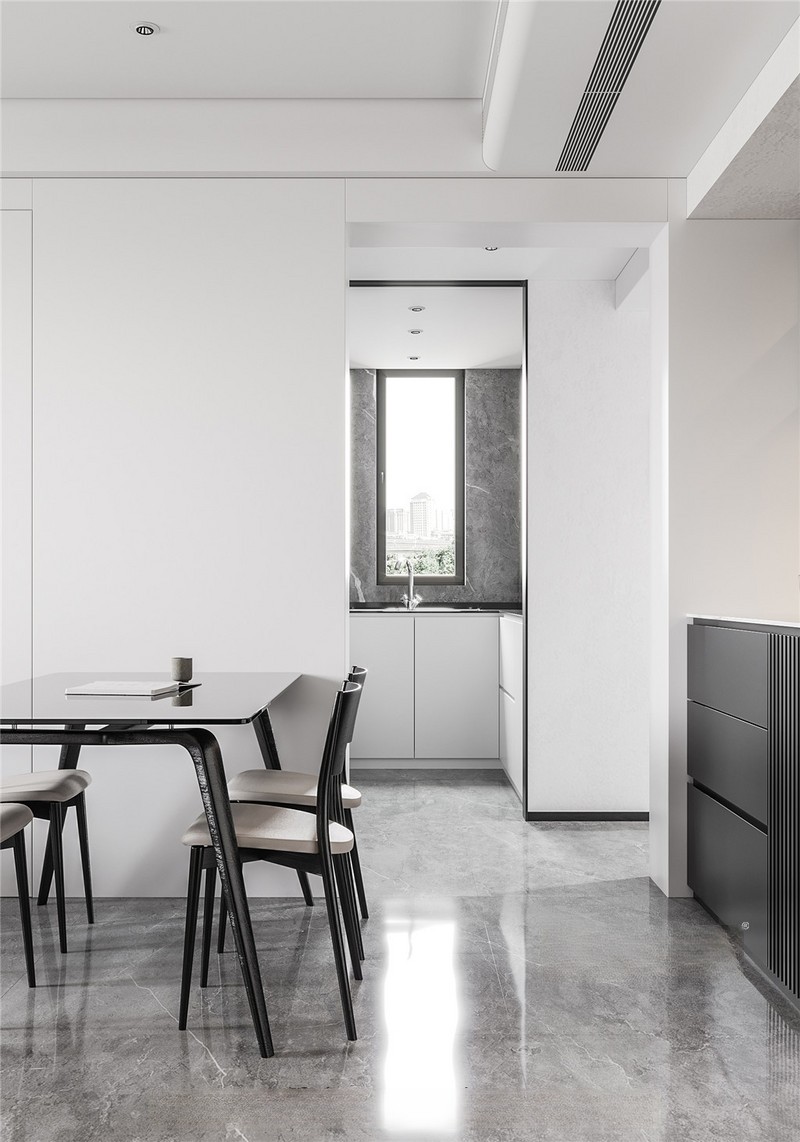 上海申通公寓78平现代简约风格二居室餐厅装修效果图