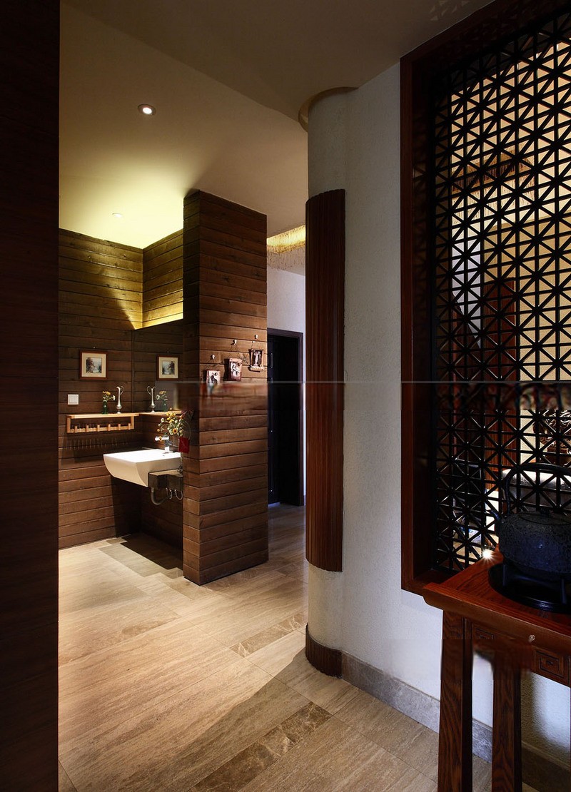 上海奥斯伯恩庄园320平新中式风格别墅卫生间装修效果图