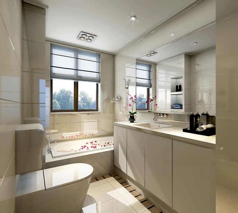 上海德圣博奥城145平现代简约风格住宅卫生间装修效果图