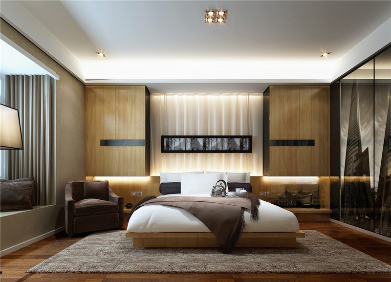 上海蓝湖香颂420平新中式风格别墅卧室装修效果图