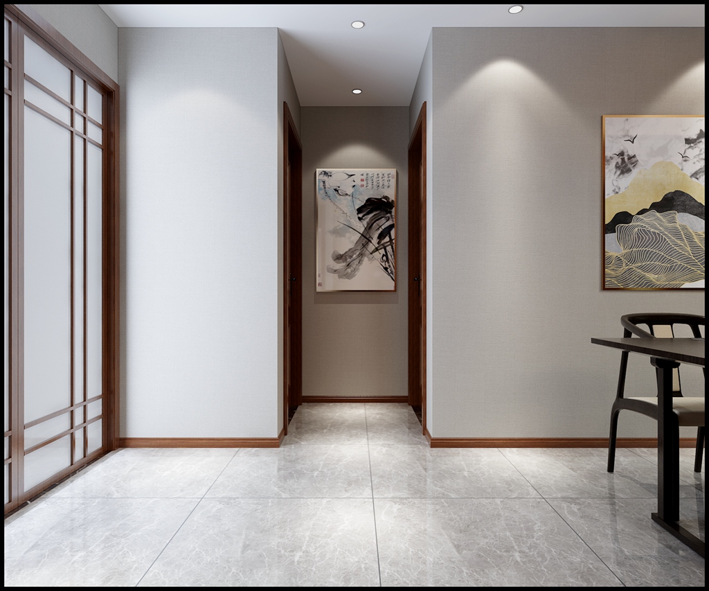 125平新中式风格三居室装修效果图