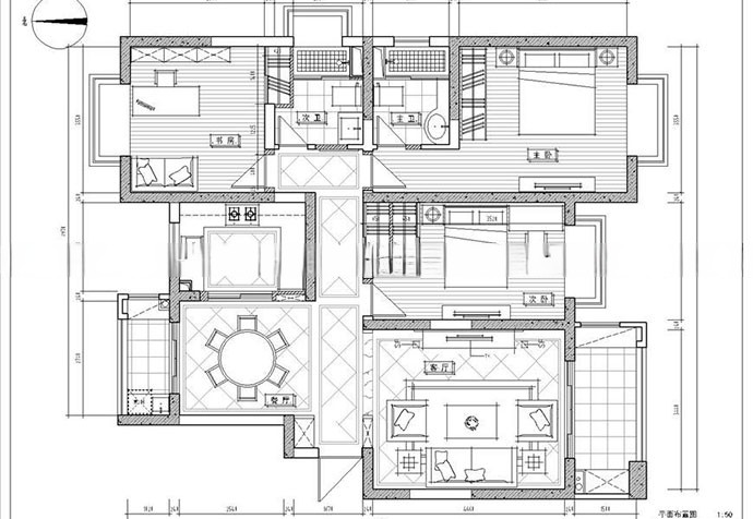 浦东新区绿地崴廉公寓132平欧式风格公寓装修效果图