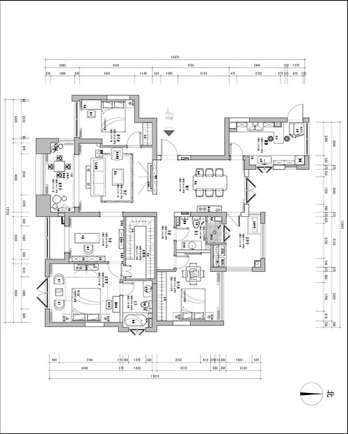 上海德圣博奥城145平住宅户型图