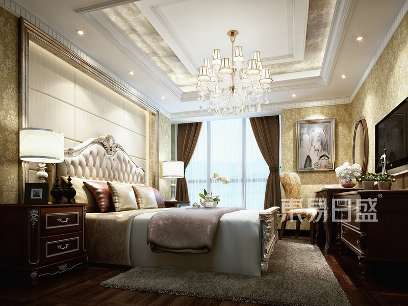 上海东氿御园280平新古典风格跃层卧室装修效果图