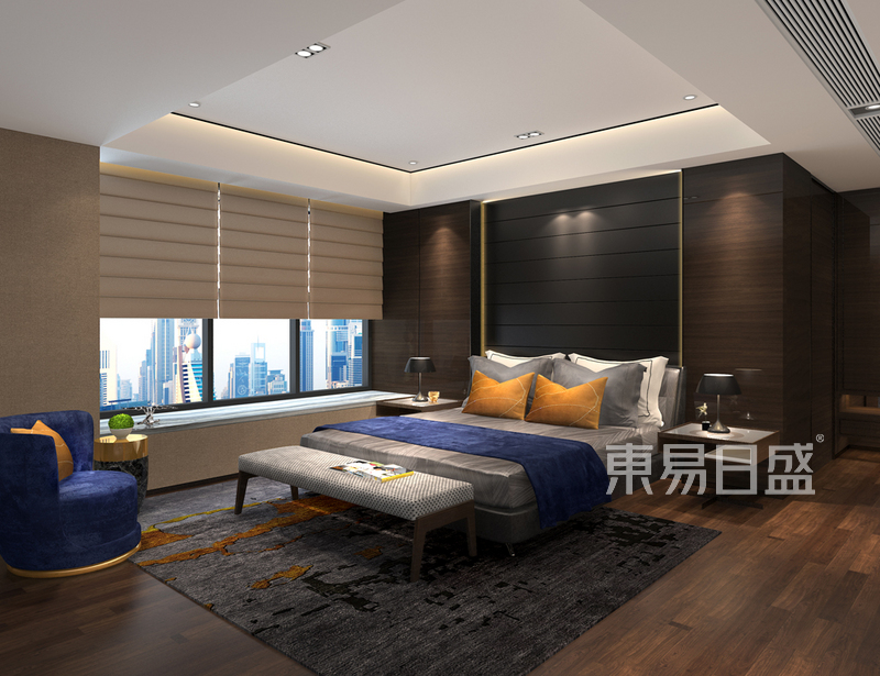 上海安托山300平现代简约风格别墅卧室装修效果图