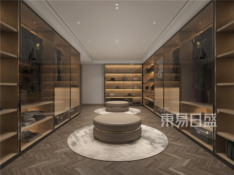 上海首创禧悦282平现代简约风格别墅衣帽间装修效果图