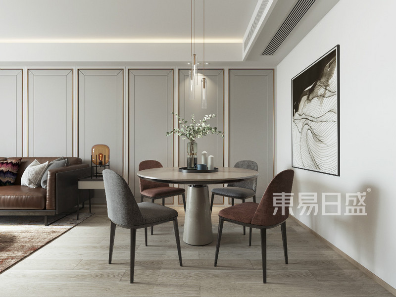 上海仁恒滨江园105平现代前卫风格住宅餐厅装修效果图
