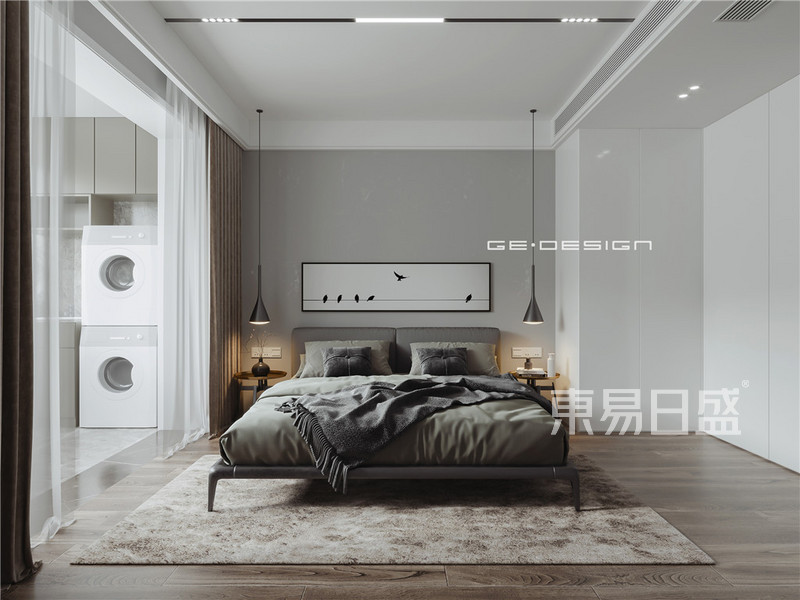 上海久欣公寓114平现代简约风格三居室卧室装修效果图