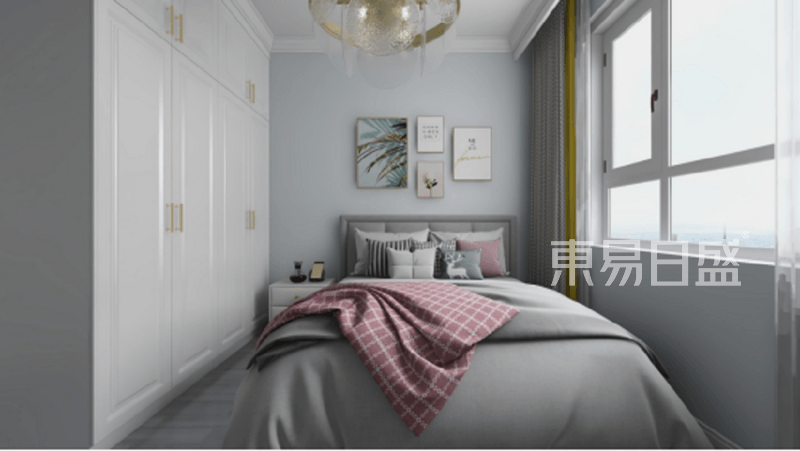 上海百年世家120平轻奢风格住宅卧室装修效果图
