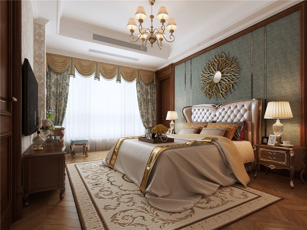 浦东汤臣高尔夫600平欧式风格独栋别墅卧室装修效果图