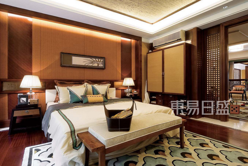 上海誉城210平东南亚风格别墅卧室装修效果图