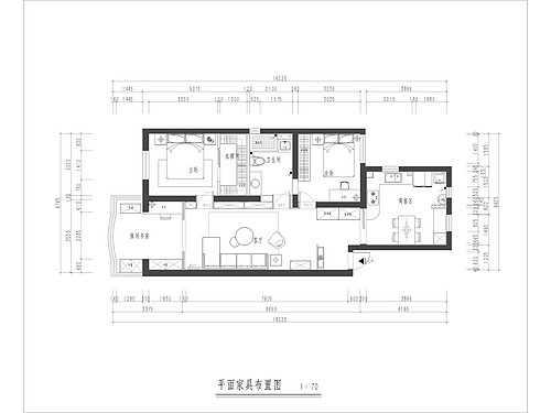 上海久欣公寓114平三居室户型图