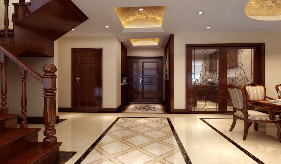 闵行区茉莉公馆800平美式风格三室一厅装修效果图