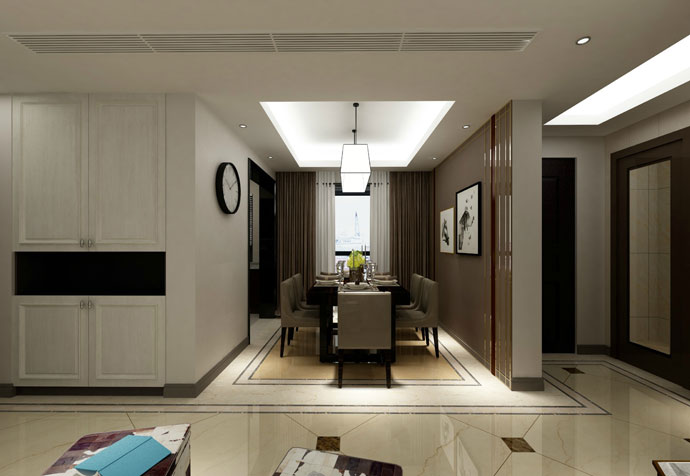 浦东新区金融家130平简约风格公寓装修效果图