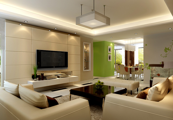 嘉定区西上海名邸130平现代风格公寓装修效果图