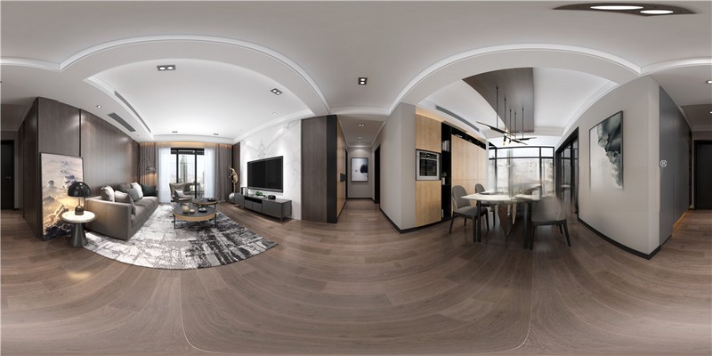 上海汇龙新城160平现代简约风格三居室客厅装修效果图